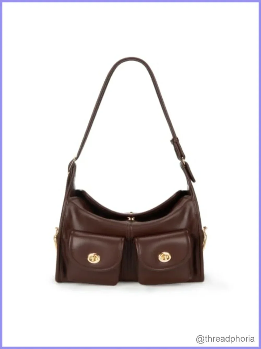 Turn Lock Hobo Bag Women Multi-Pocket Tote Crossbody Faux Leather Work Purse
